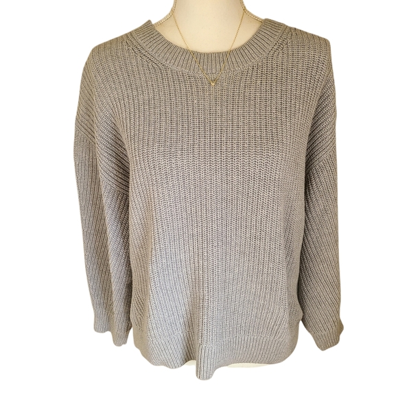 GAP Sweaters - gap crewneck ribbed sweater grey size L